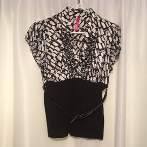 Black and white dress shirt